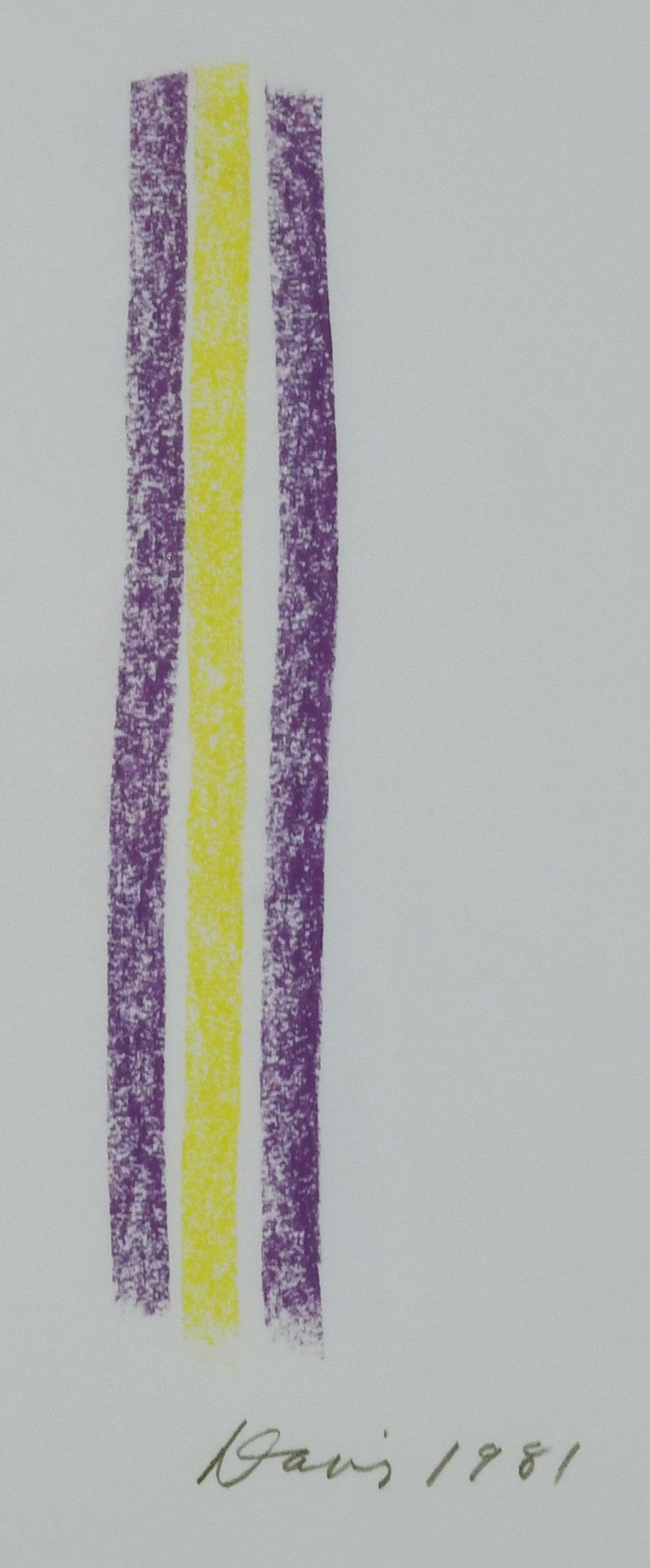 Untitled (Purple and Yellow) - Gray Abstract Drawing by Gene Davis