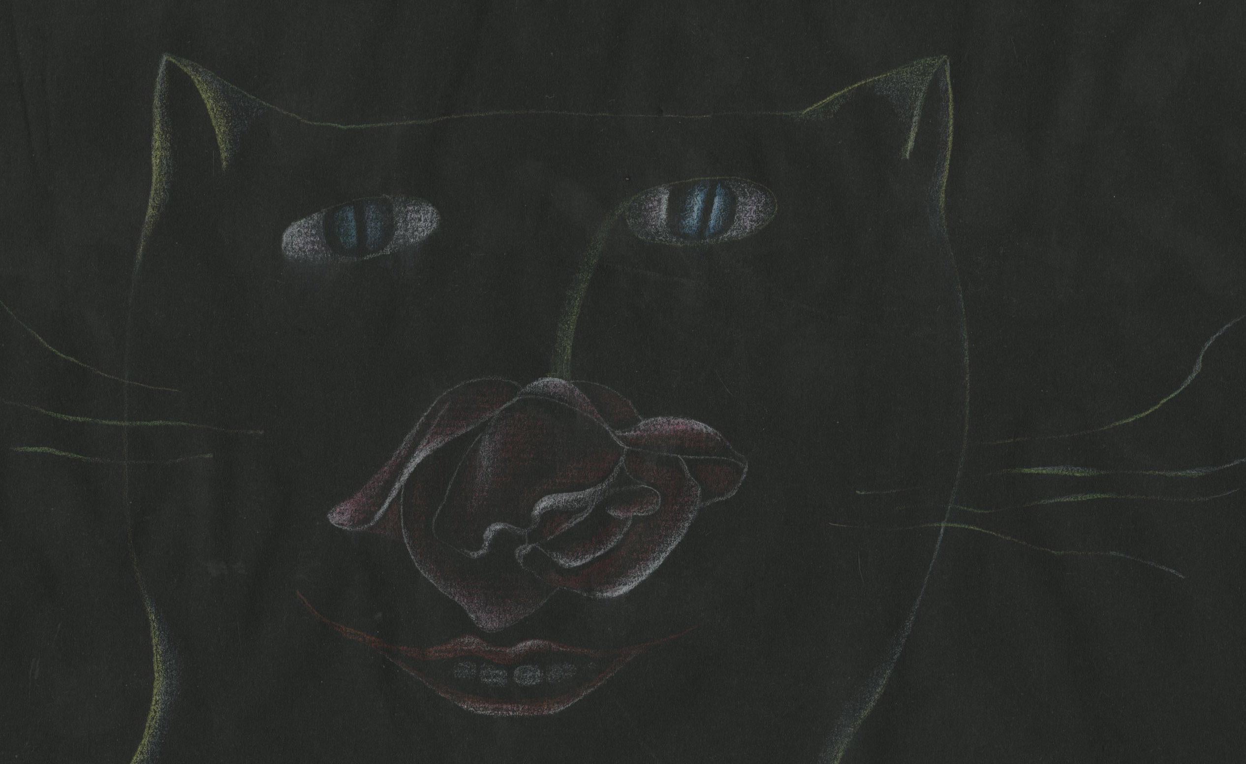 VI Chat à nez rose - Art de Mary Spain