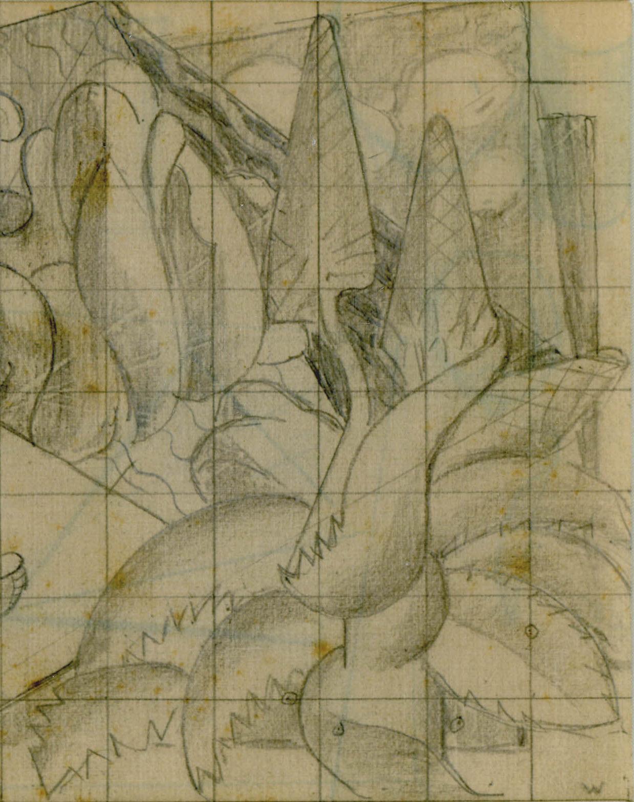 Preparatory Zeichnung für Figurenkomposition, Carmel (CA.) (Braun), Nude, von E. Ambrose Webster