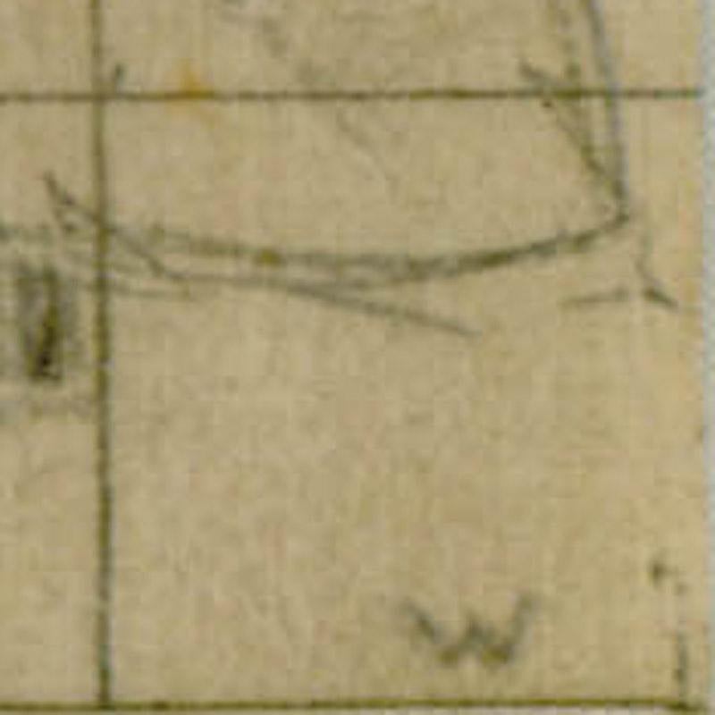 Vorbereitende Zeichnung für Figurenkomposition, Carmel (CA)
Graphit auf Papier, 1931
Signiert mit den Initialen des Künstlers 