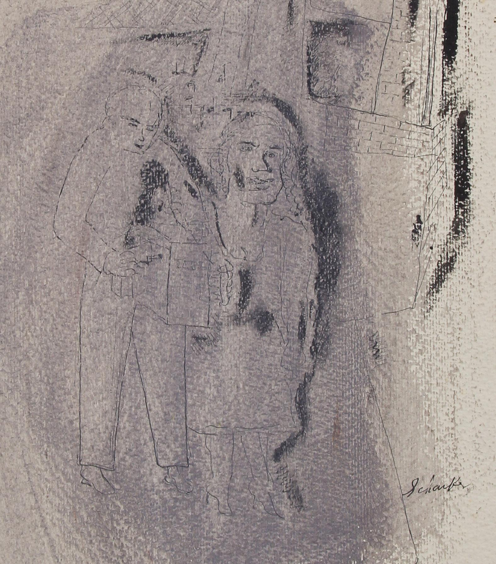 Mucche in un campo (Recto) Due figure in un interno (Verso) in vendita 4