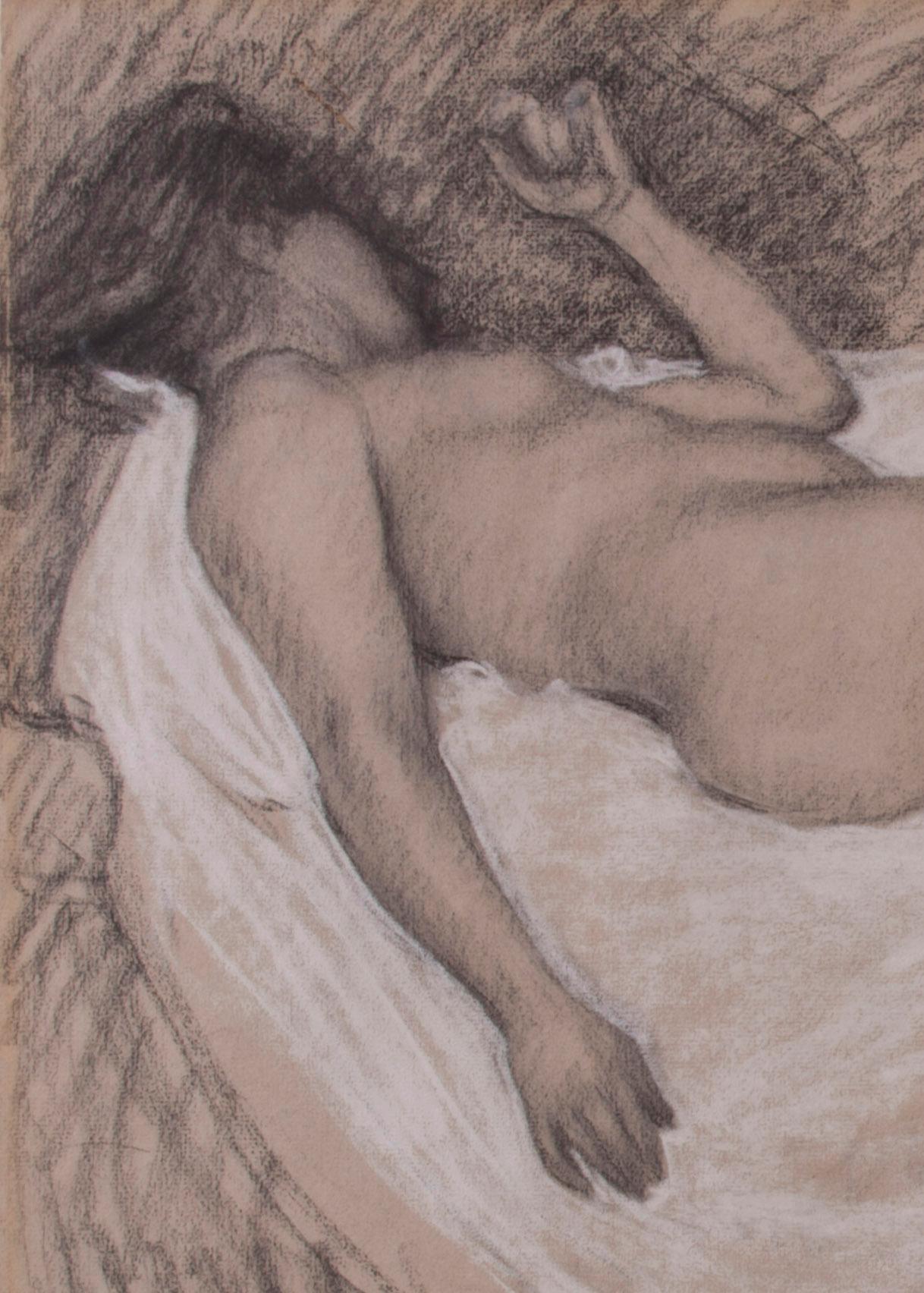 Femme nue de dos allongee - École française Art par Théophile Alexandre Steinlen