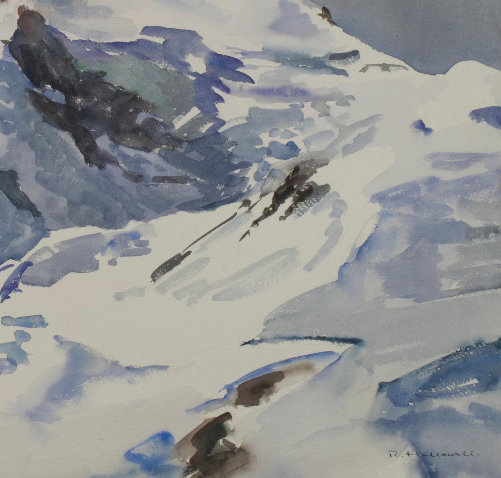 Snowy Peaks (Mont Blanc) - American Impressionist Art by Robert Hallowell