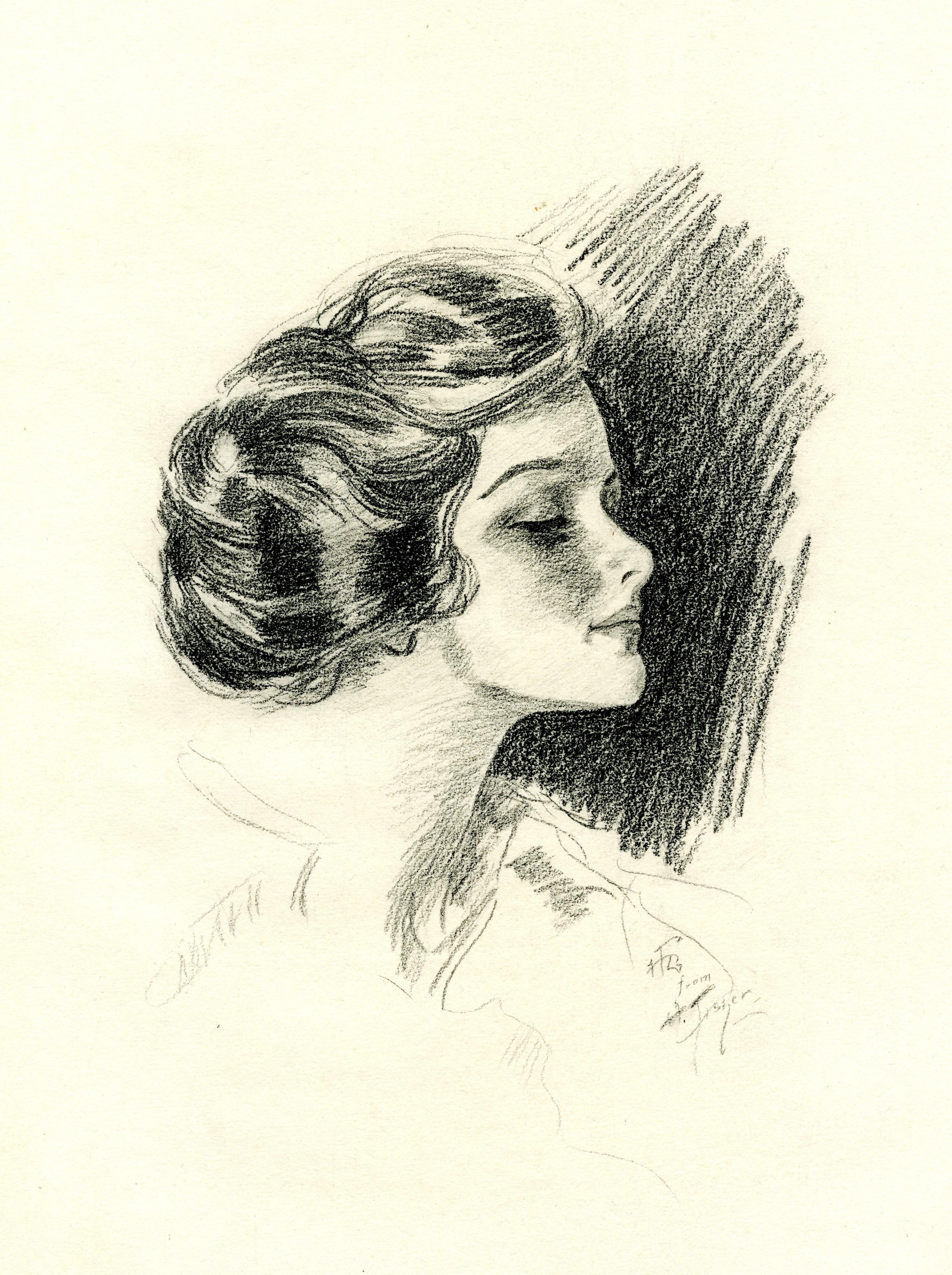 Harrison M. Fisher Portrait - Young Lady in Profile