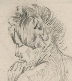 Standing Nude, hand on a plinth