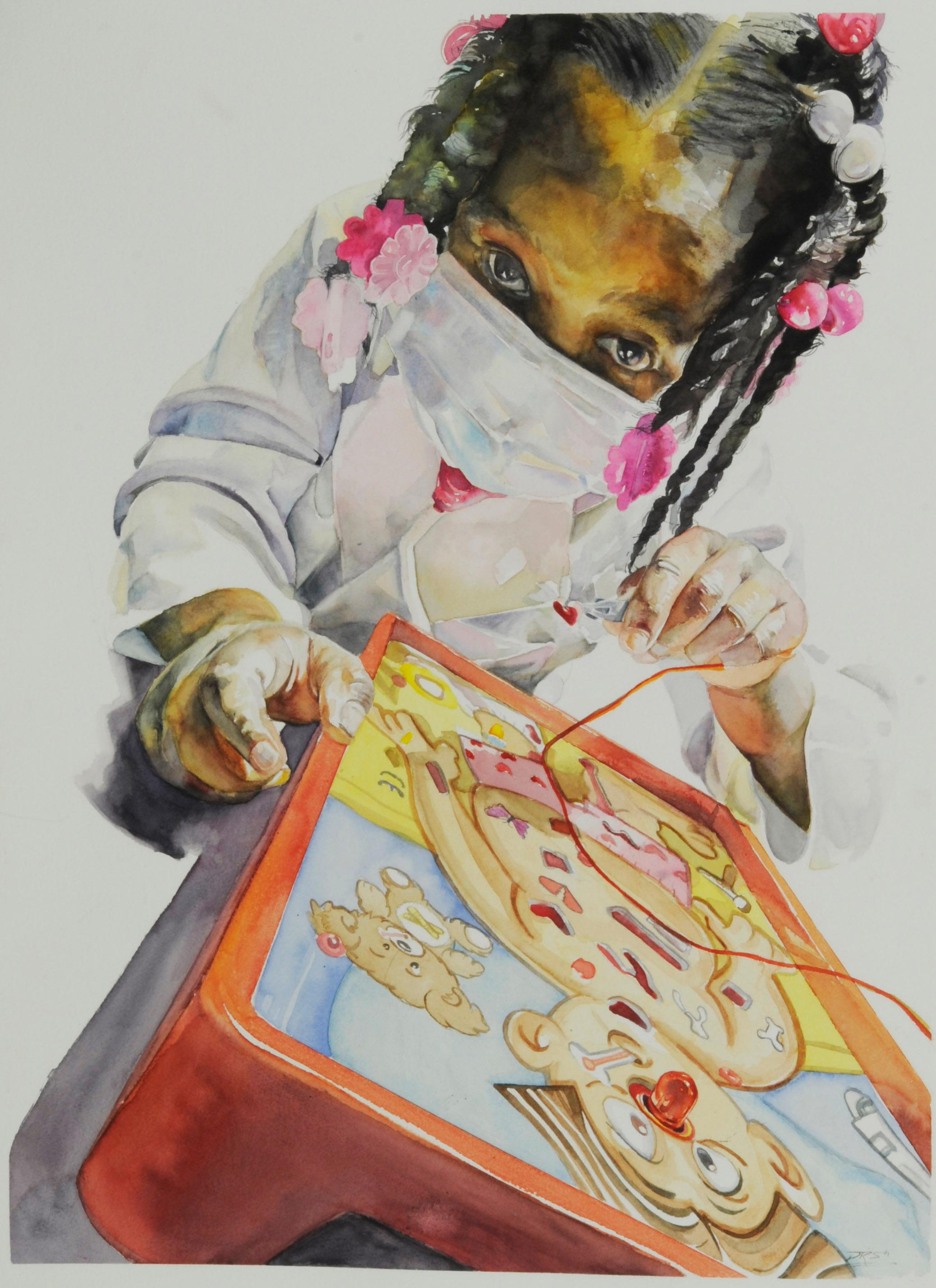 Darius Steward Figurative Art - Playing with Lives (First Responder) 