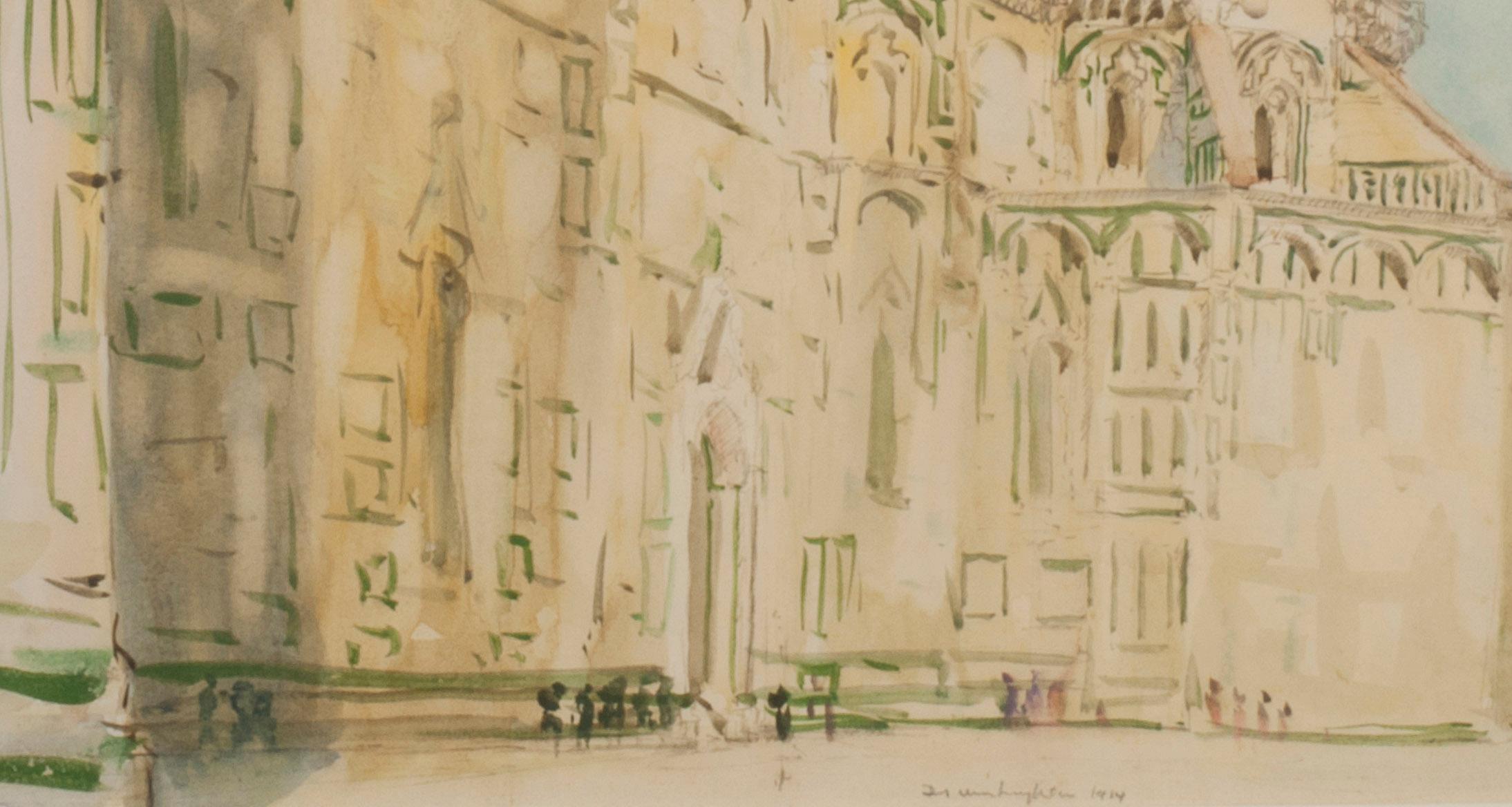 The Duomo, Florence - Brown Landscape Art by Donald Shaw MacLaughlan