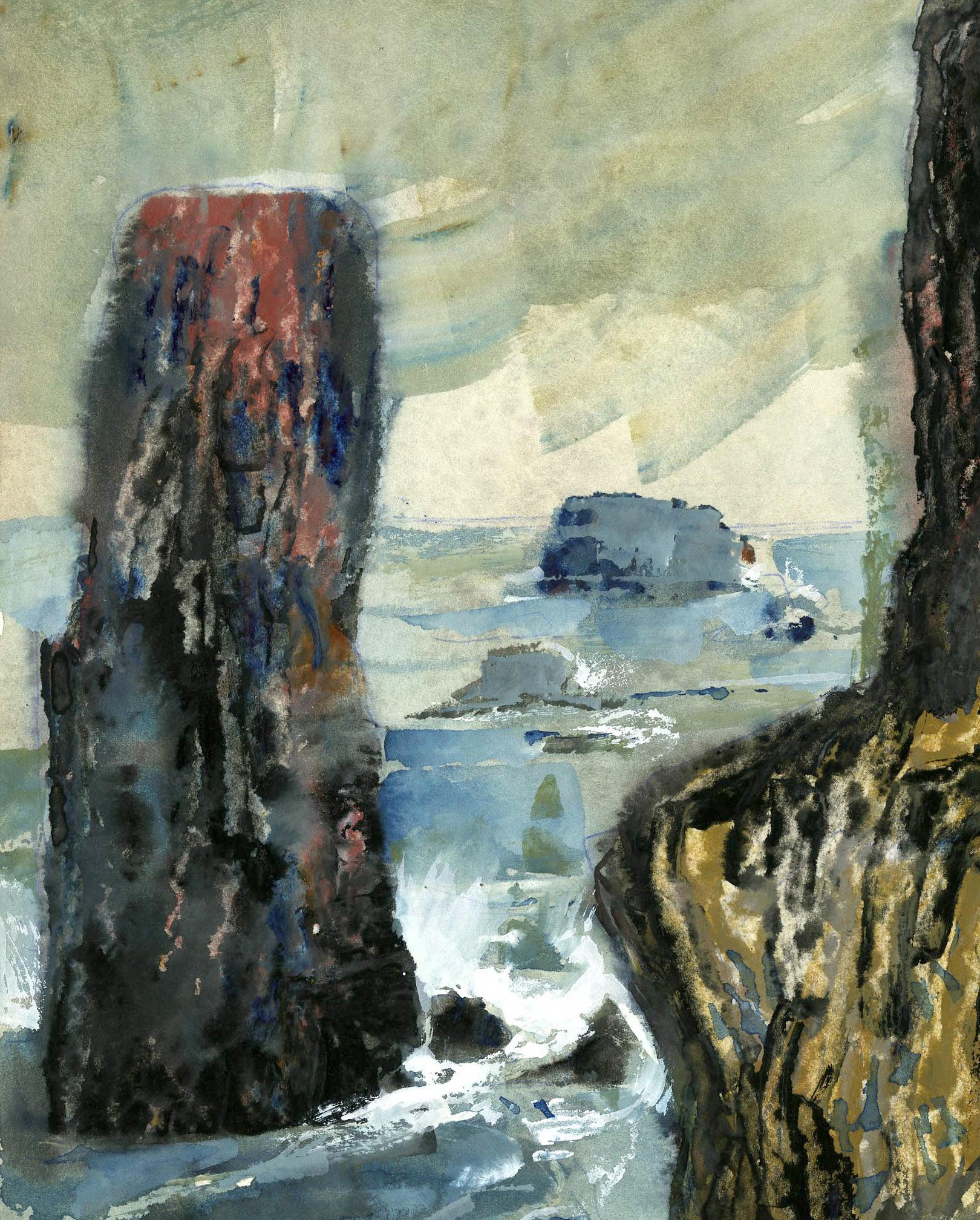 Ohne Titel (Rocks along the Coast) – Art von William C. Grauer