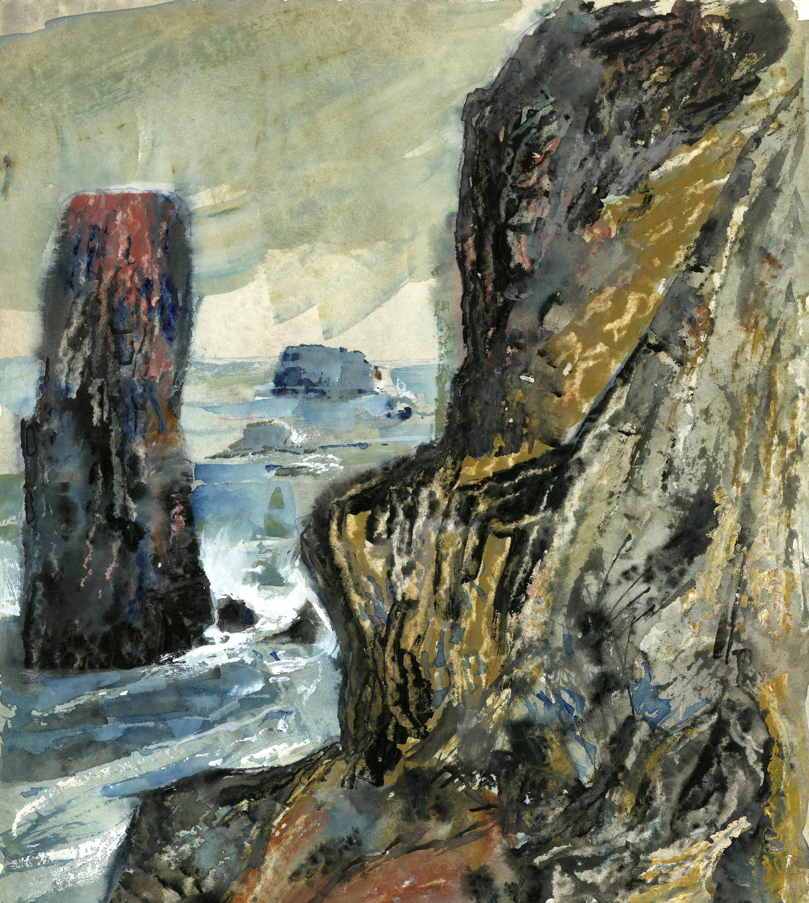 Ohne Titel (Rocks along the Coast) (Amerikanische Moderne), Art, von William C. Grauer