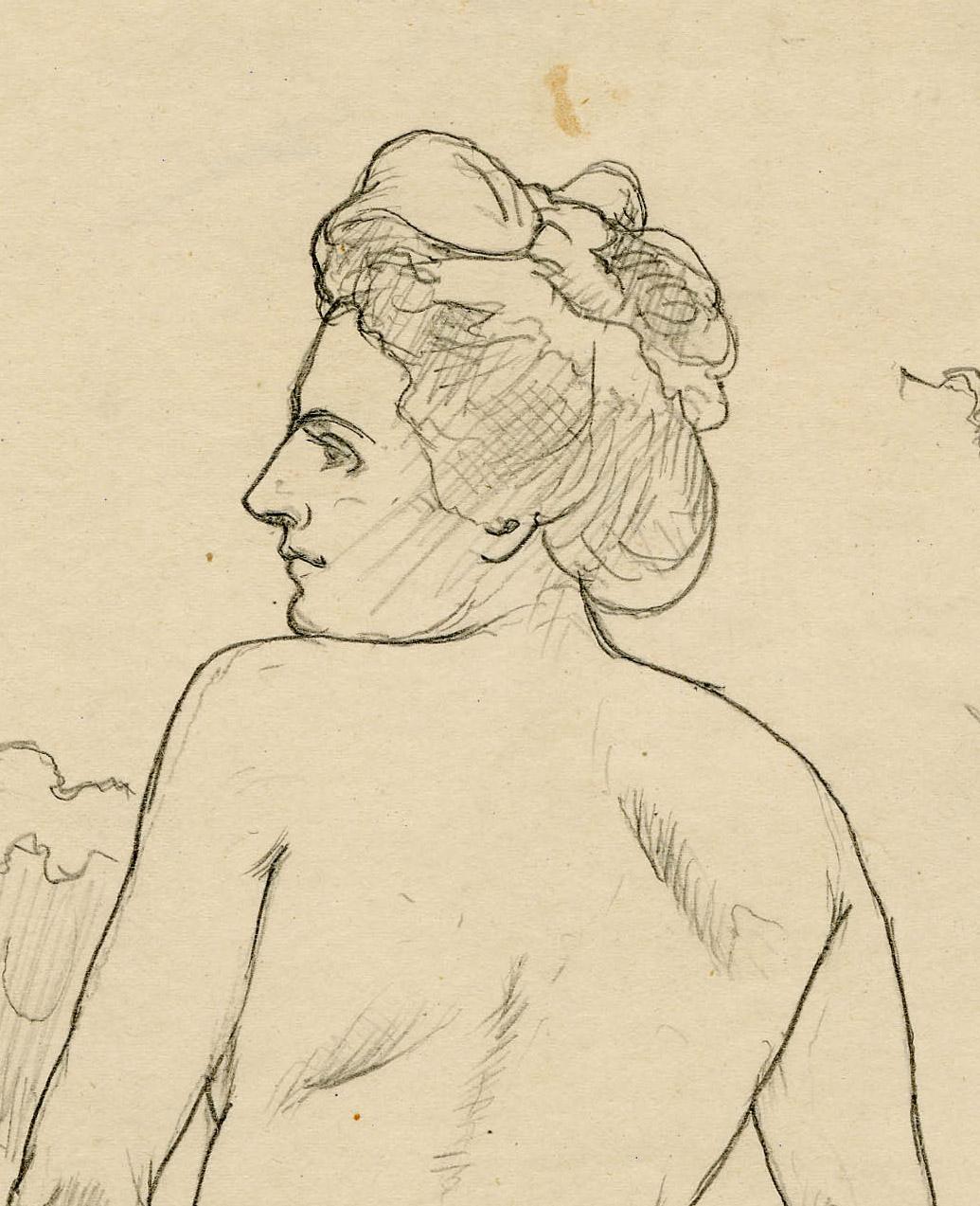 Nude in a Landscape Facing Left - Art Nouveau Art by Charles Maurin
