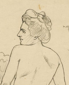 Nudo in un paesaggio rivolto a sinistra