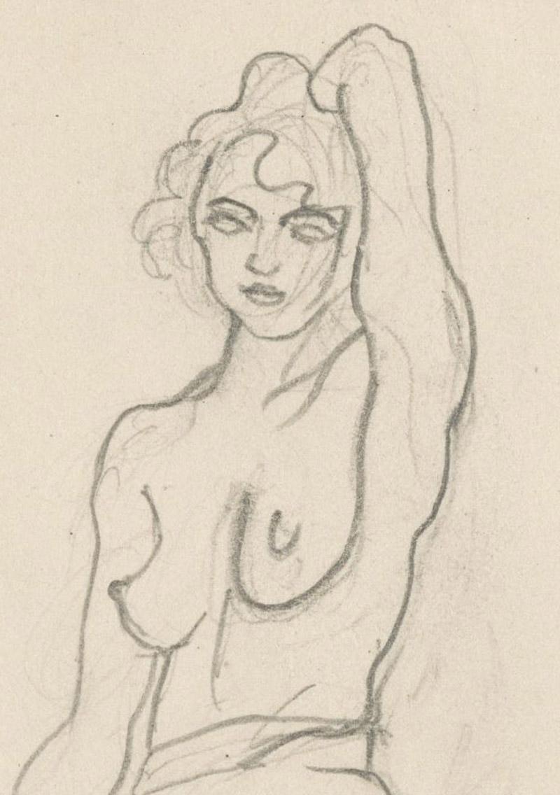Senza titolo (nudo con braccio alzato sopra la testa) - Art Art Déco di Paul H. Winchell