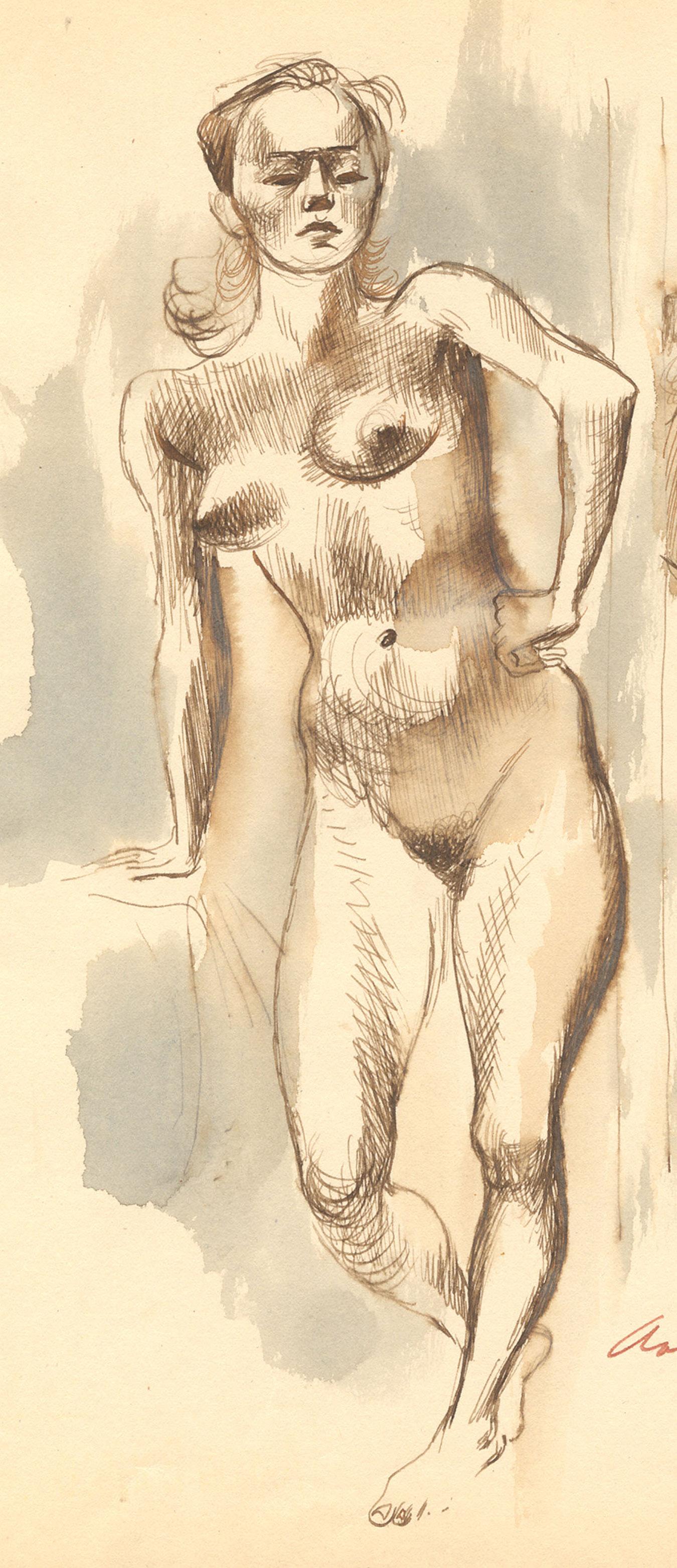 Nude in a Mirror - American Realist Art by Aaron Bohrod