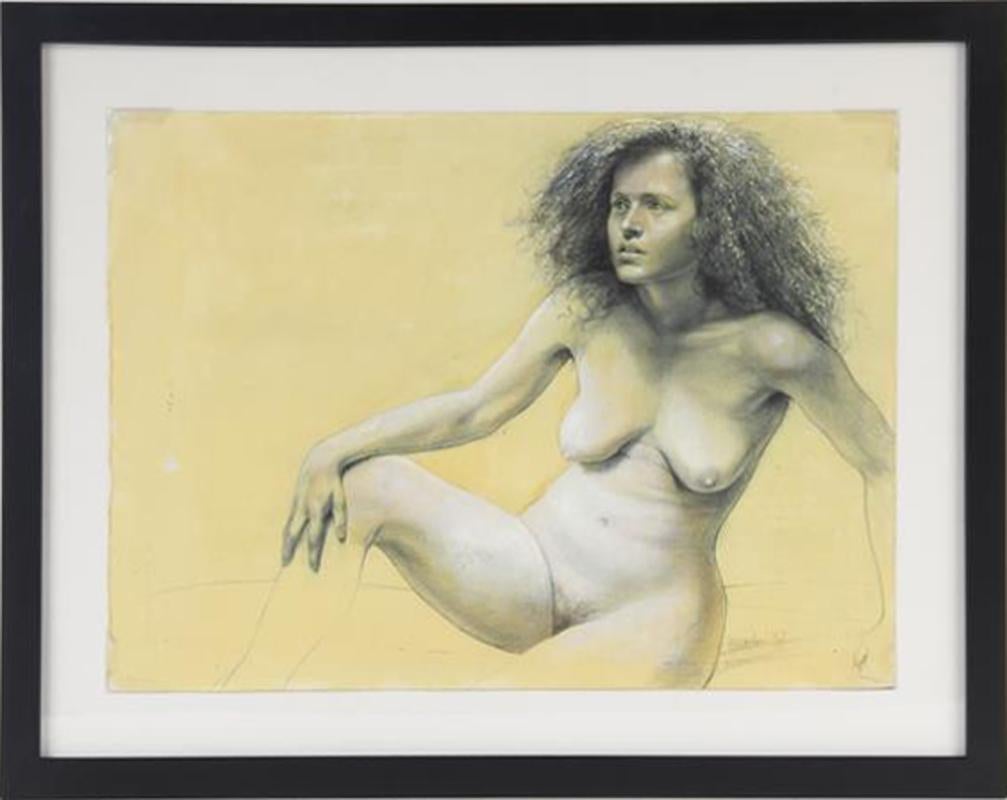 Unbetitelter weiblicher Akt  (Beige), Nude, von Steven Assael