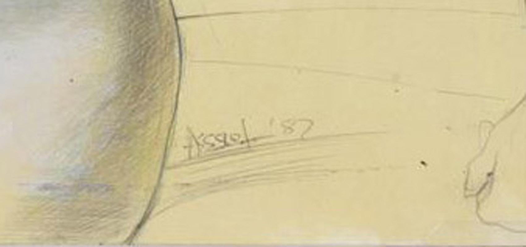 Ohne Titel (Weiblicher Akt)
Graphit und Sgrafitto auf gelbem Papier, 1987
Signiert unten rechts
Hinweis: Steven Assael wird von der Forum Gallery in New York vertreten.  Im Jahr 1977 wurde er mit dem Charles Romans Award der National Academy of