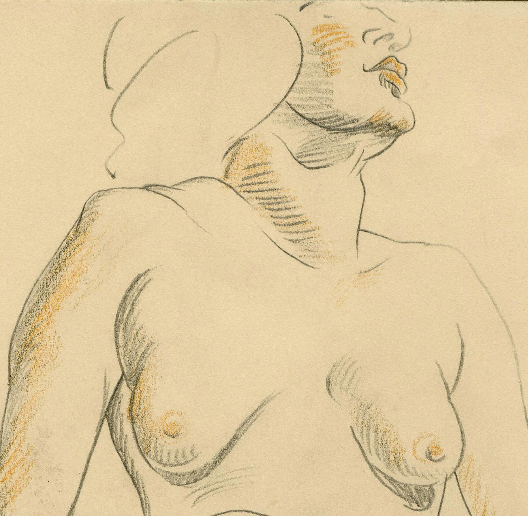 Untitled (seated female nude) - Art by Henry Keller