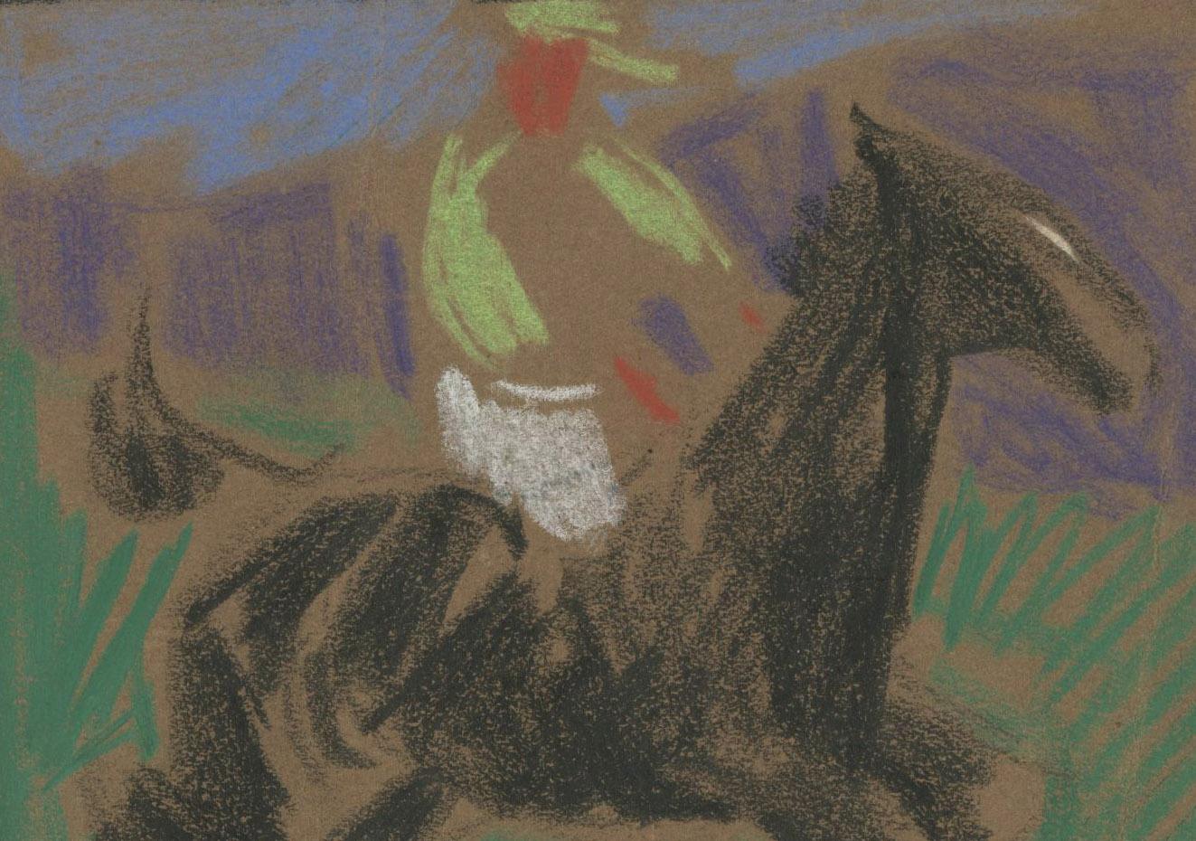 untitled (polo player on horseback) - American Impressionist Art by Henry George Keller