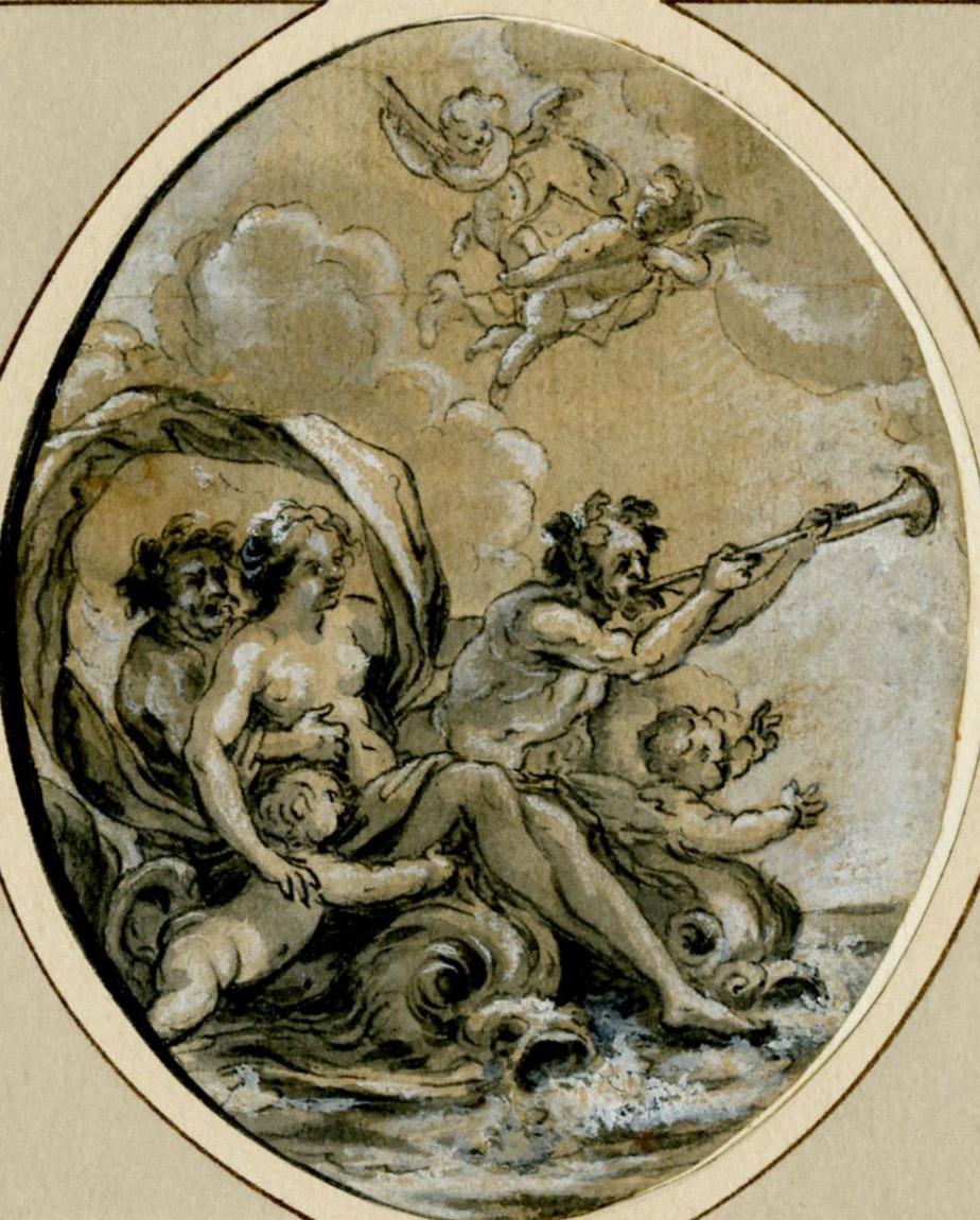 Ein Paar ovale Zeichnungen für Ovid, Metamophoses (Barock), Art, von Charles Joseph Natoire