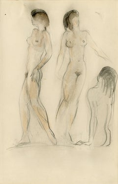 Untitled (Two Standing Nudes, one seated nude)