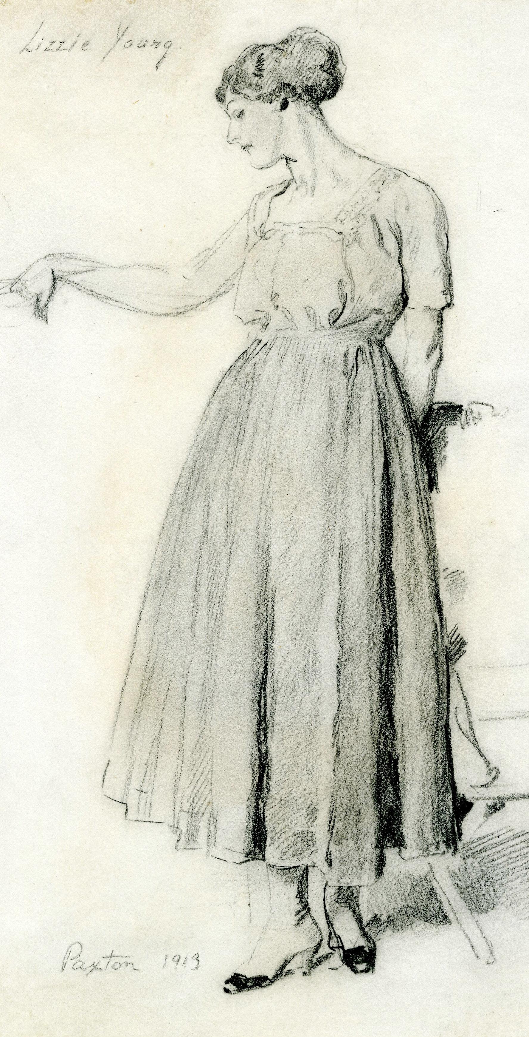 Frühe Studie für das Gemälde Rose and Gold, 1913 – Art von William McGregor Paxton