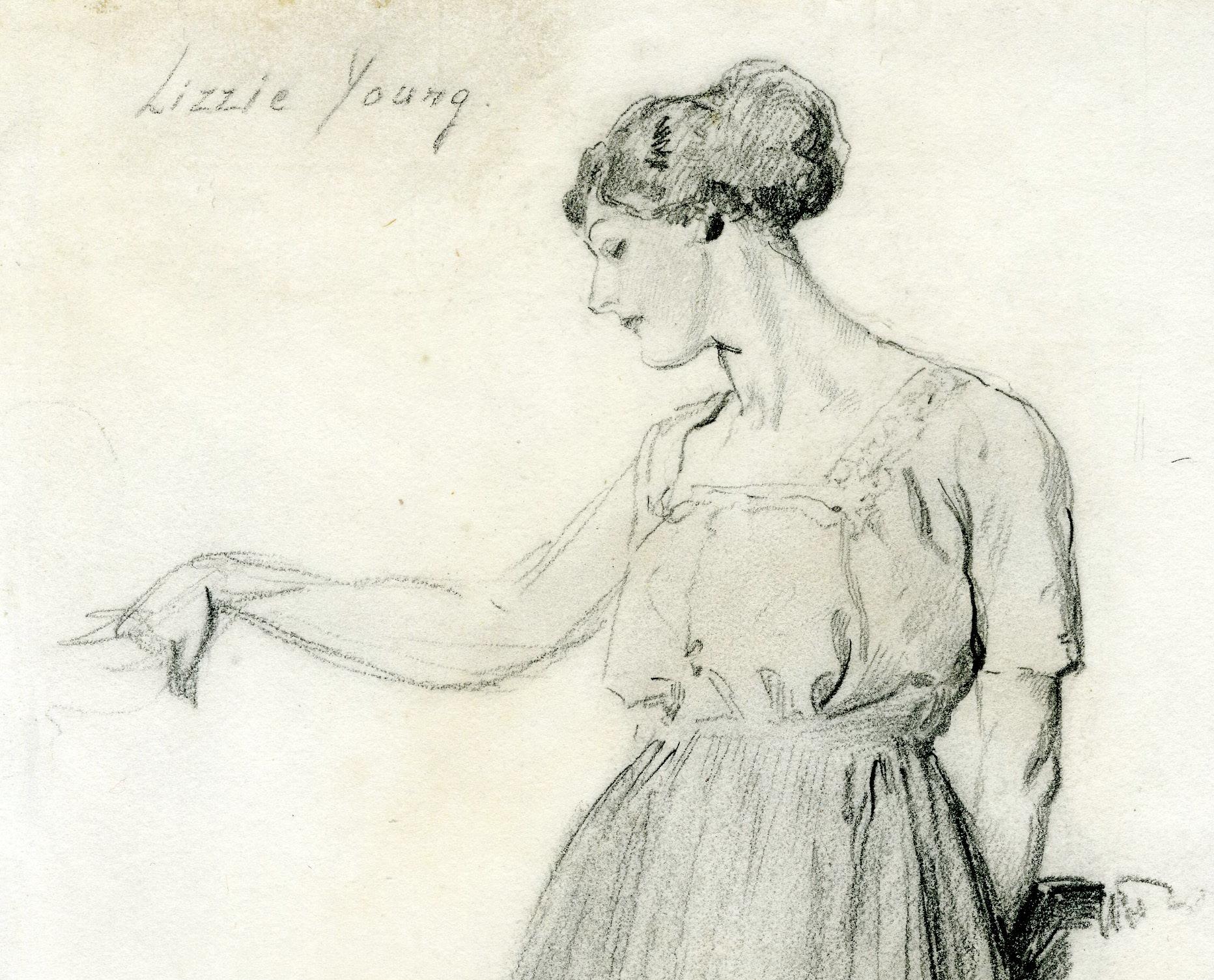 Preliminary Study for the painting Rose and Gold, 1913
Graphite on paper, 1913
Signed in pencil lower left (see photo)
Titlted 