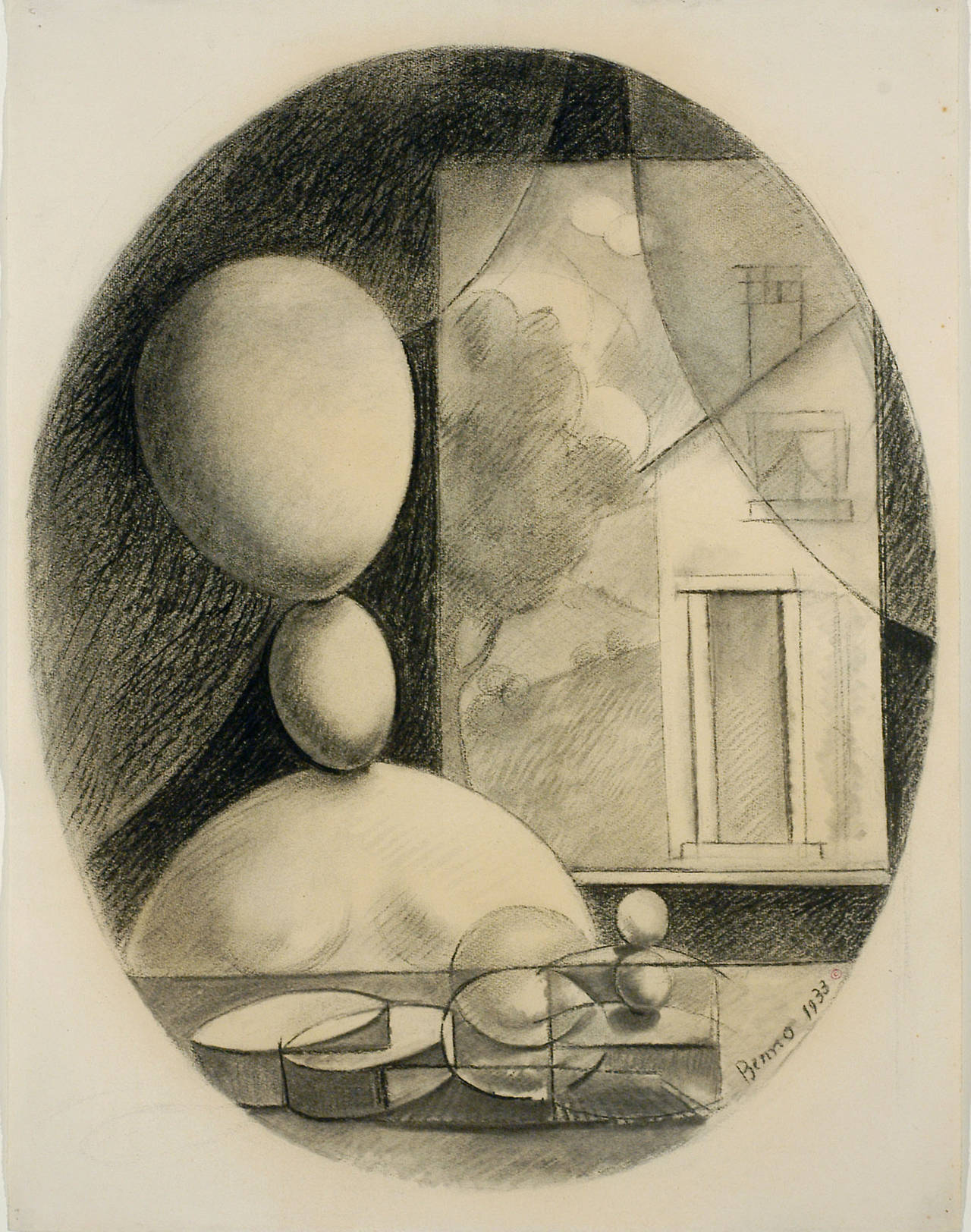 Benjamin G. Benno Abstract Drawing - Mlle. Jeanne at the Window, No. II