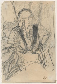 Antique Study of Lucie (Ralph) Belin seated in an interior