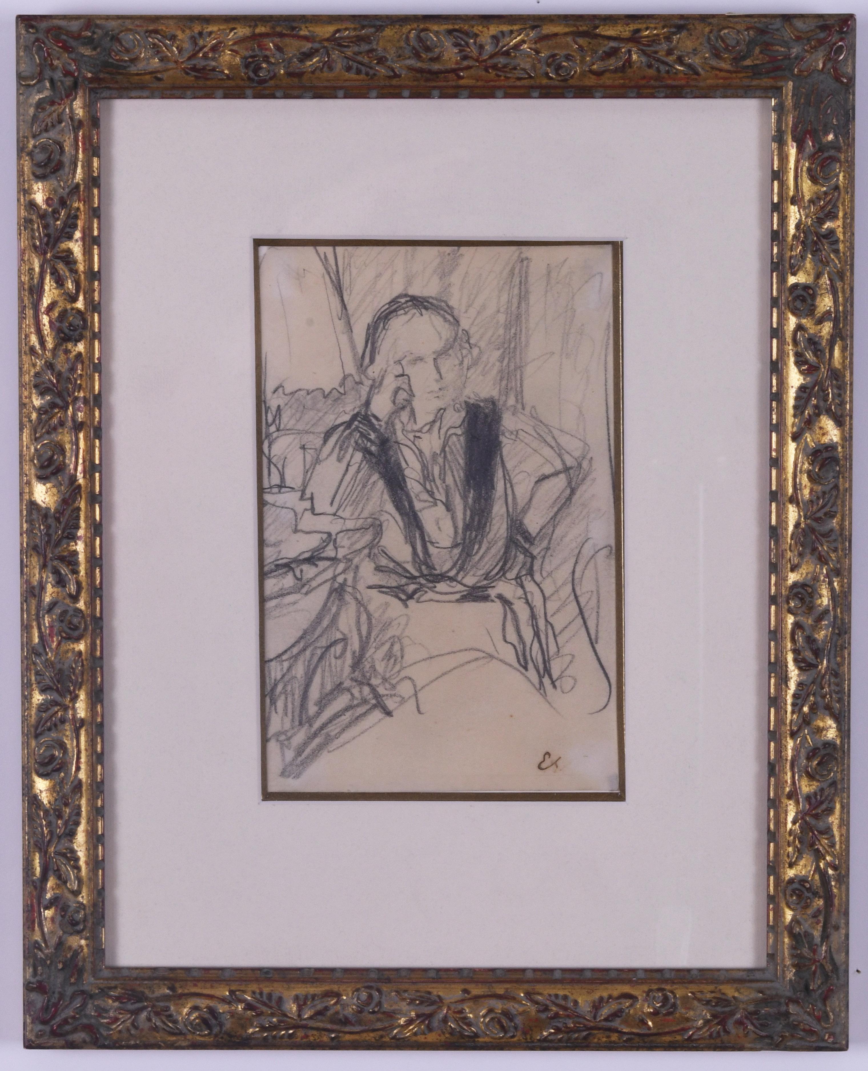 Study of Lucie (Ralph) Belin seated in an interior For Sale 3
