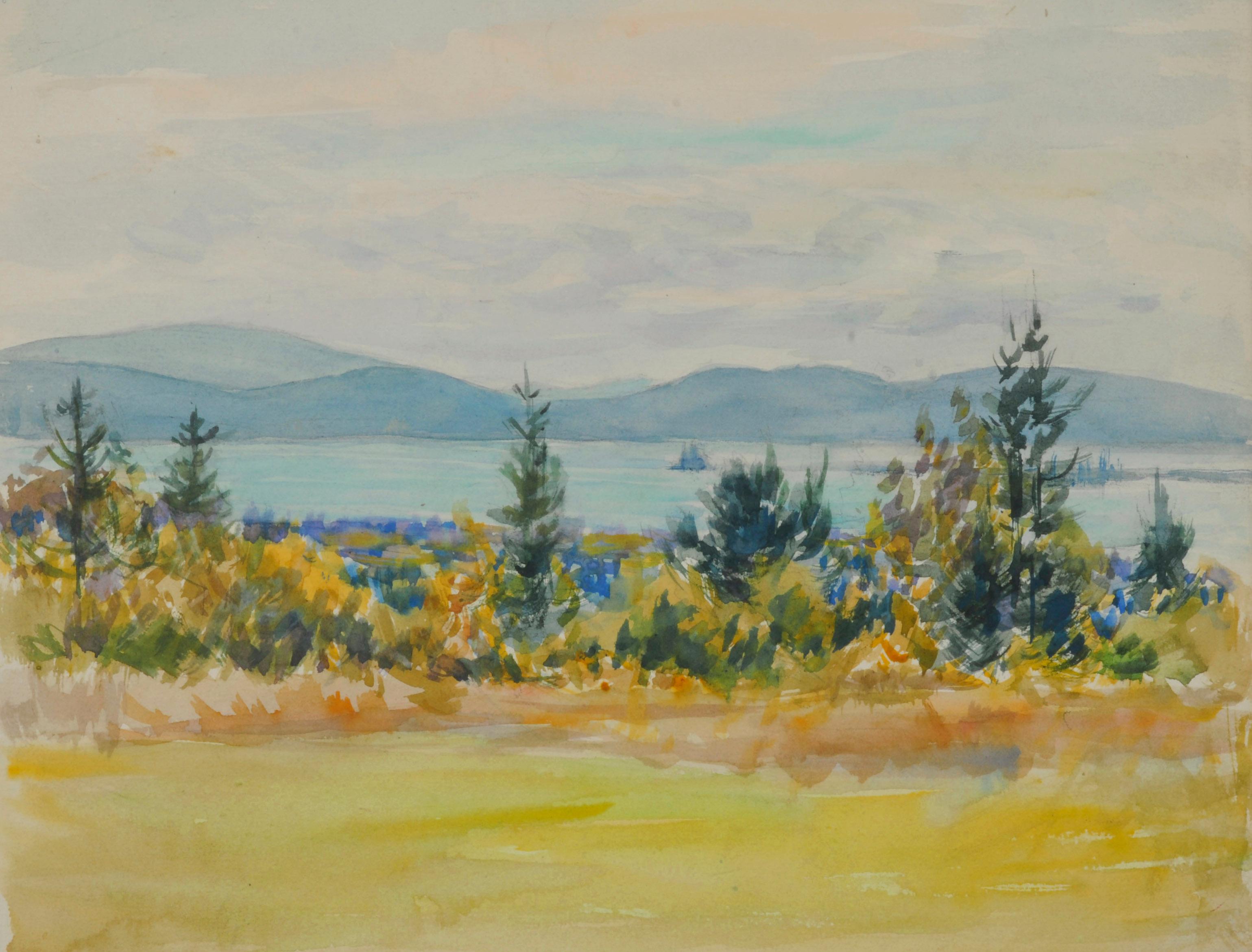 Greta Allen Landscape Art - West Gouldsboro (Looking Across Mt. Desert Narrows)
