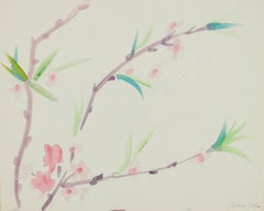 Retro Plum Branches and Flowers