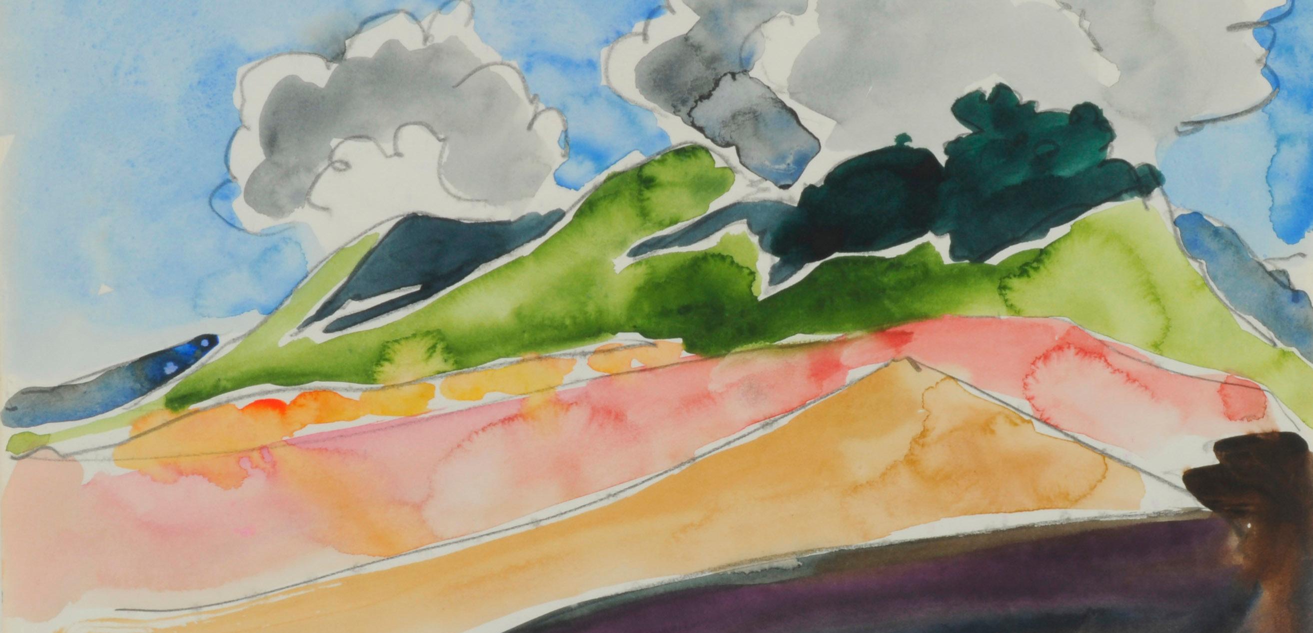 Mountain and Sky, Deer Island, Maine - Abstract Impressionist Art by Joseph O'Sickey