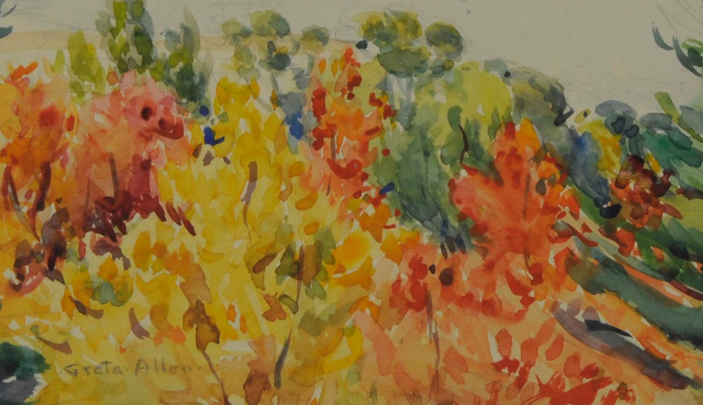 Ohne Titel (Maine Autumn Landscape across the narrows from Mt. Desert) (Amerikanischer Impressionismus), Art, von Greta Allen