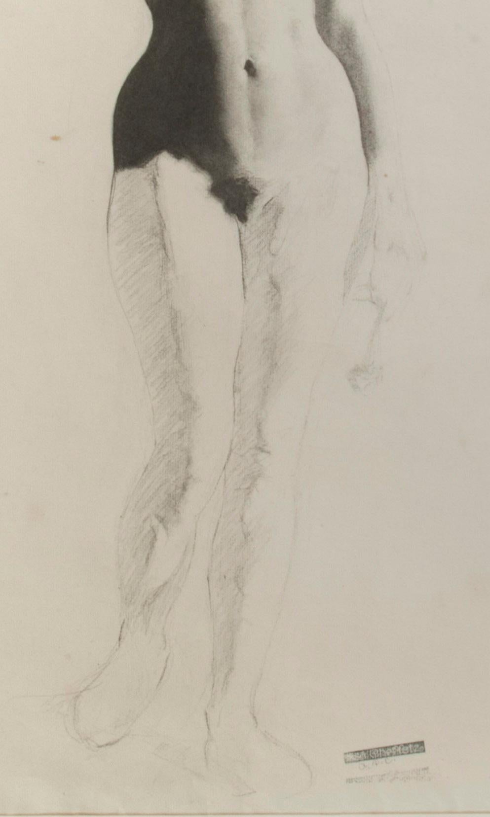 Female Torso, Nude - Beige Figurative Art by Asa Cheffetz