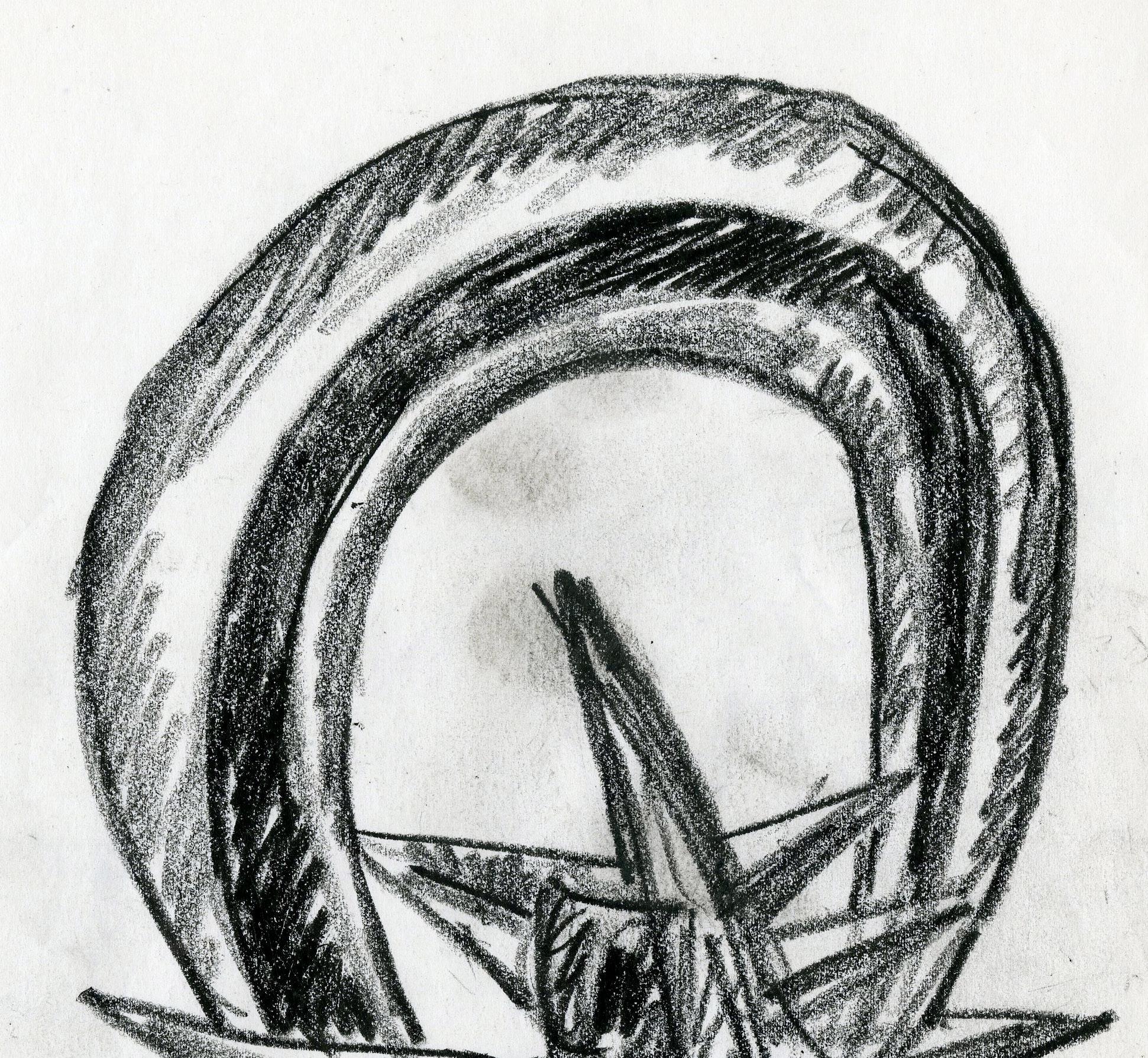 dessin préliminaire de la sculpture Diadem - Abstrait Art par Seymour Lipton