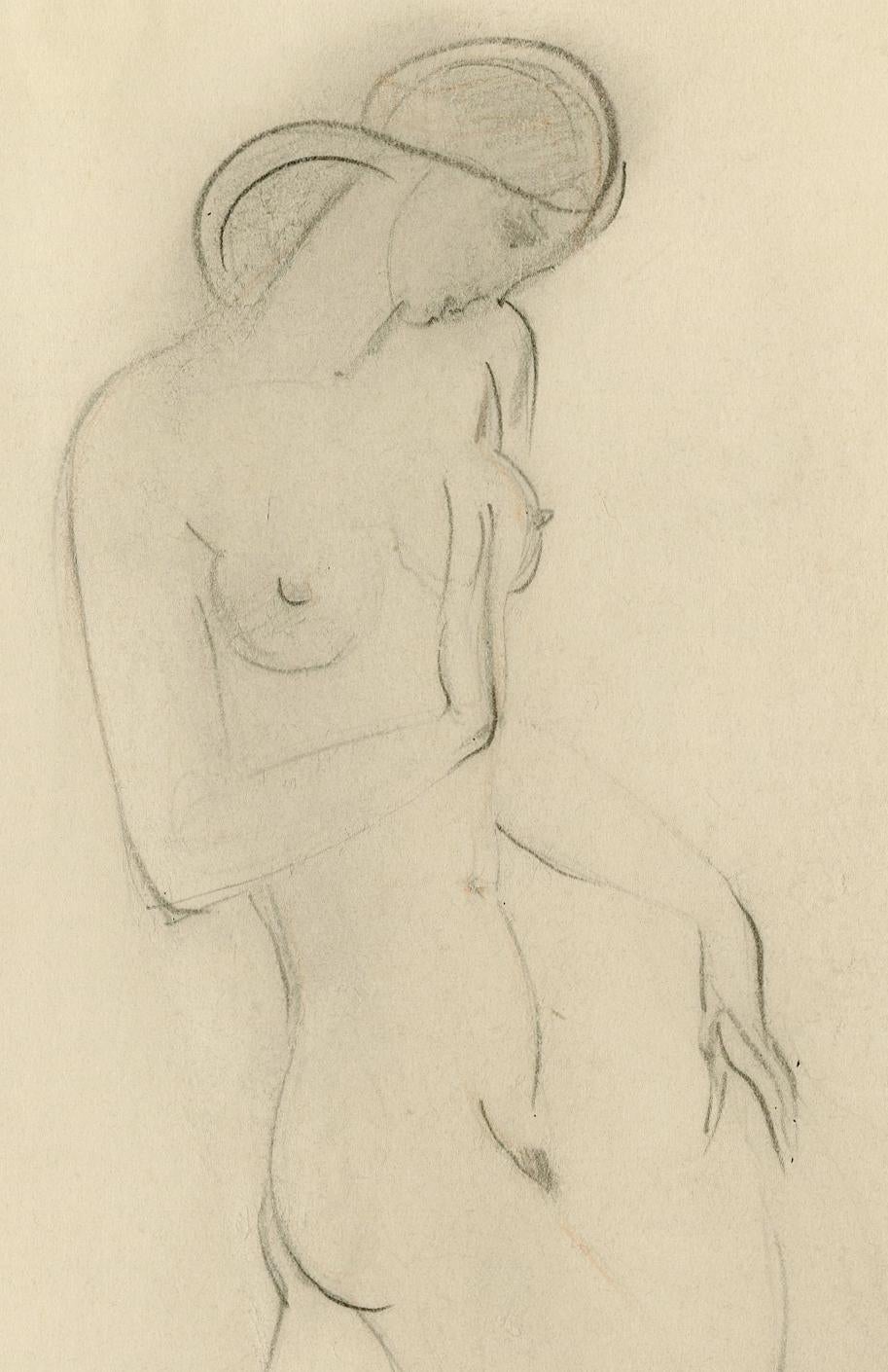 Untitled (Standing Female Nude) - Art Deco Art by Boris Lovet-Lorski