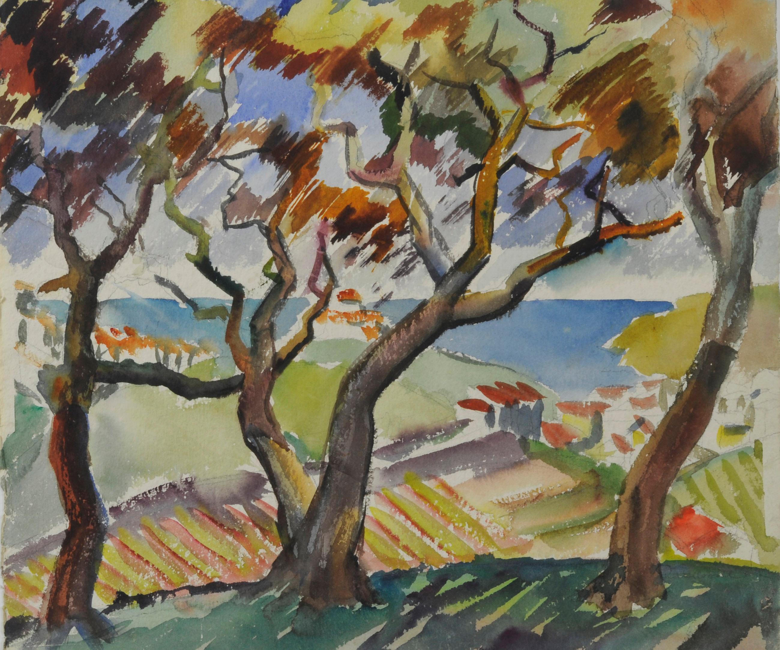 Robert Hallowell Landscape Art - Trees Over the Vineyard