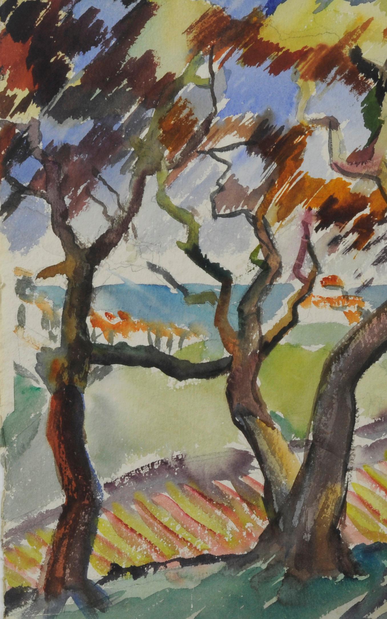 Trees Over the Vineyard - American Modern Art by Robert Hallowell