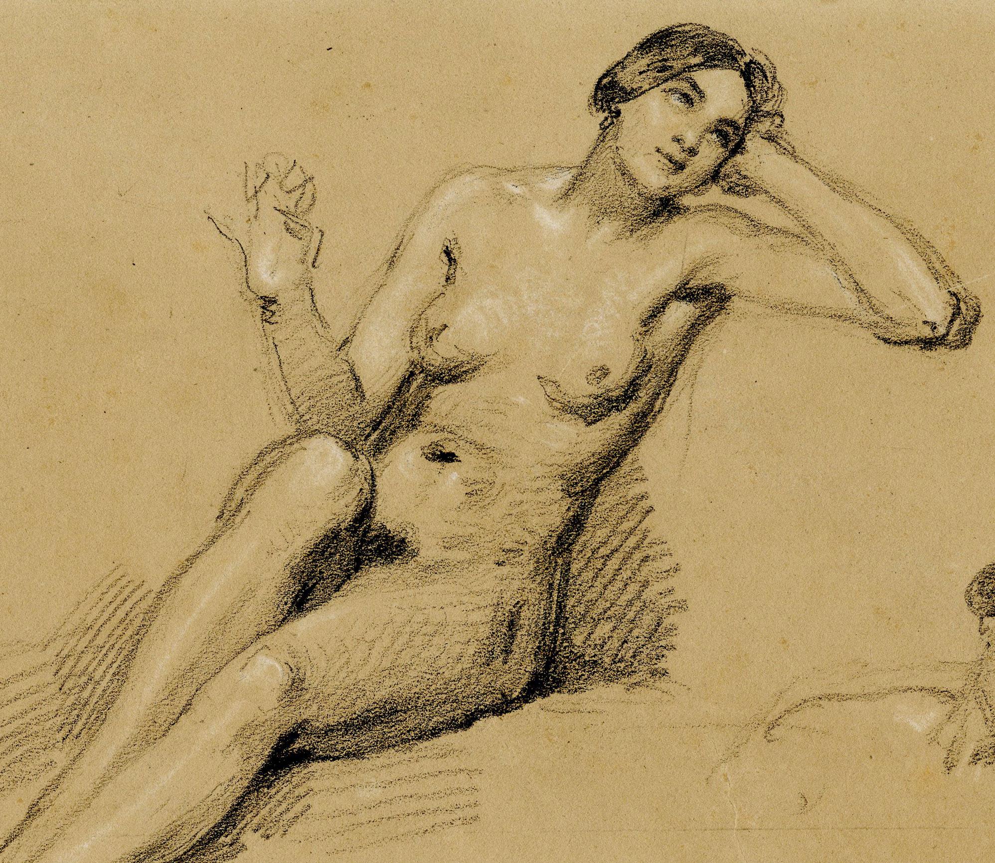 Seated Female Nude (two studies) For Sale 1