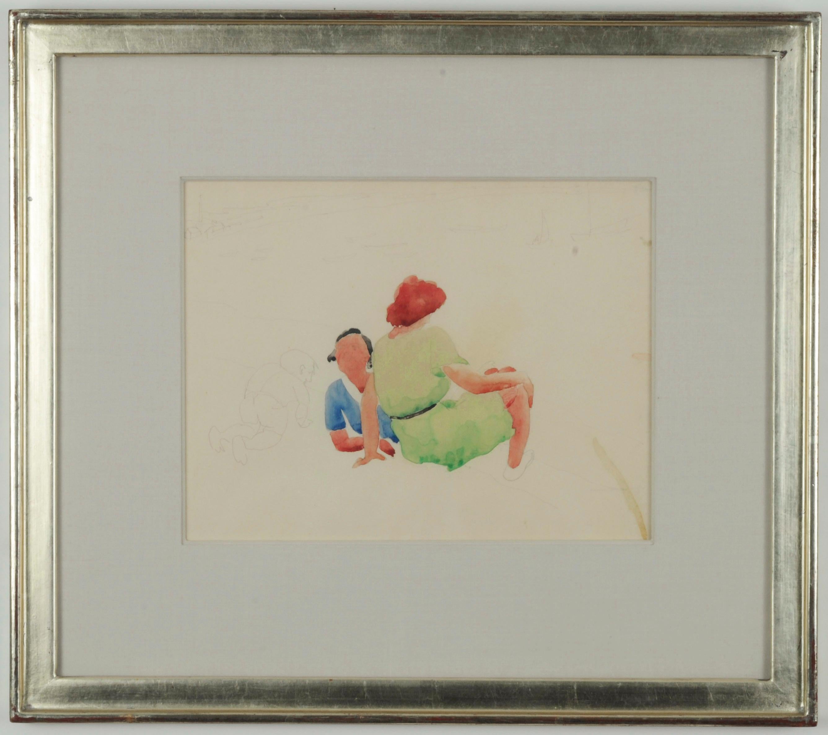 Two Women and a Child on the Beach at Provincetown For Sale 5