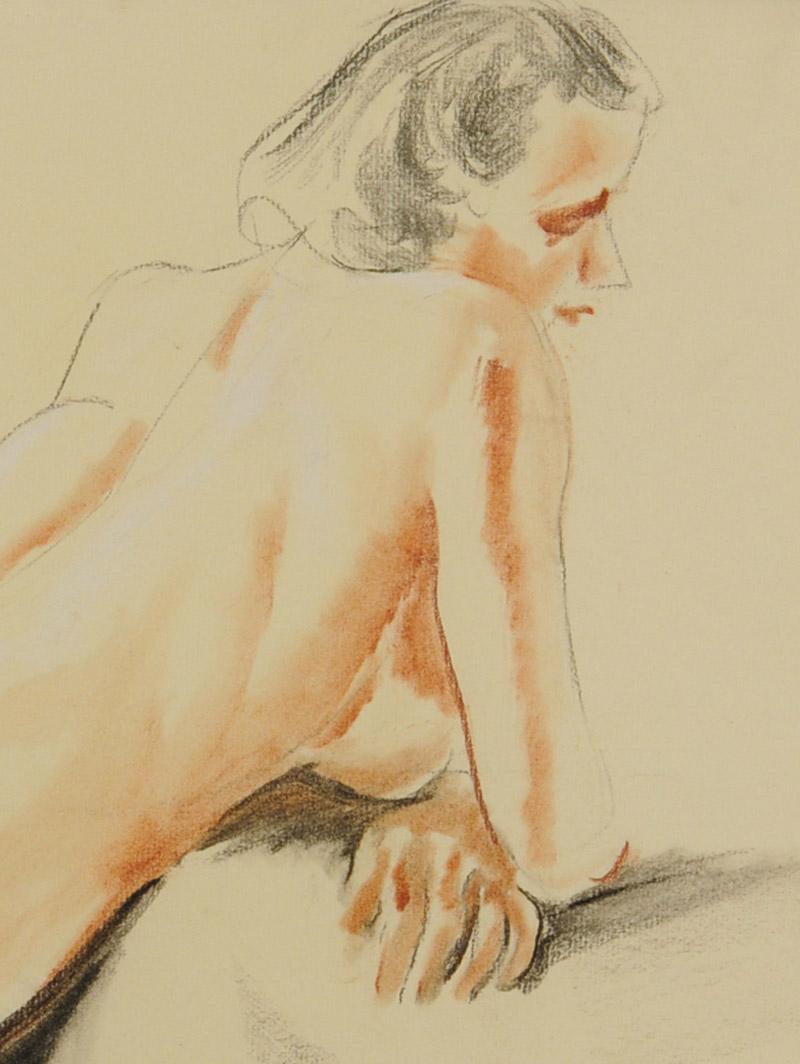 Reclining Female Nude - American Modern Art by Henry George Keller
