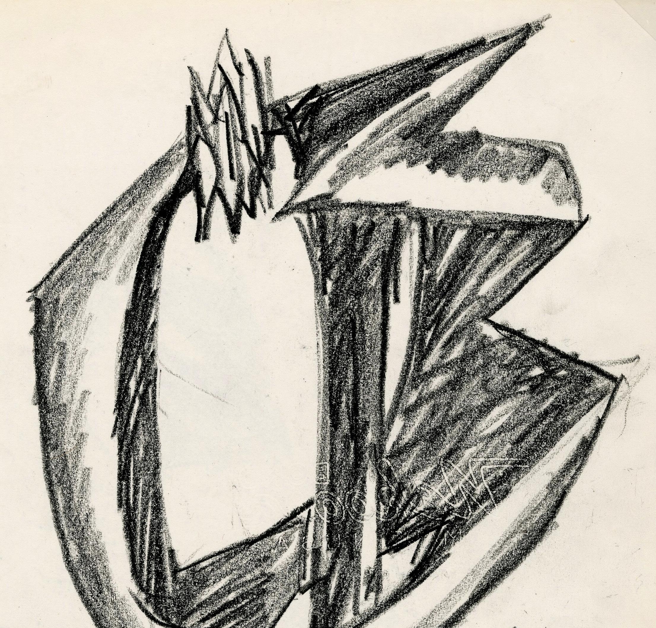 Preliminary drawing for a sculpture - Abstract Art by Seymour Lipton