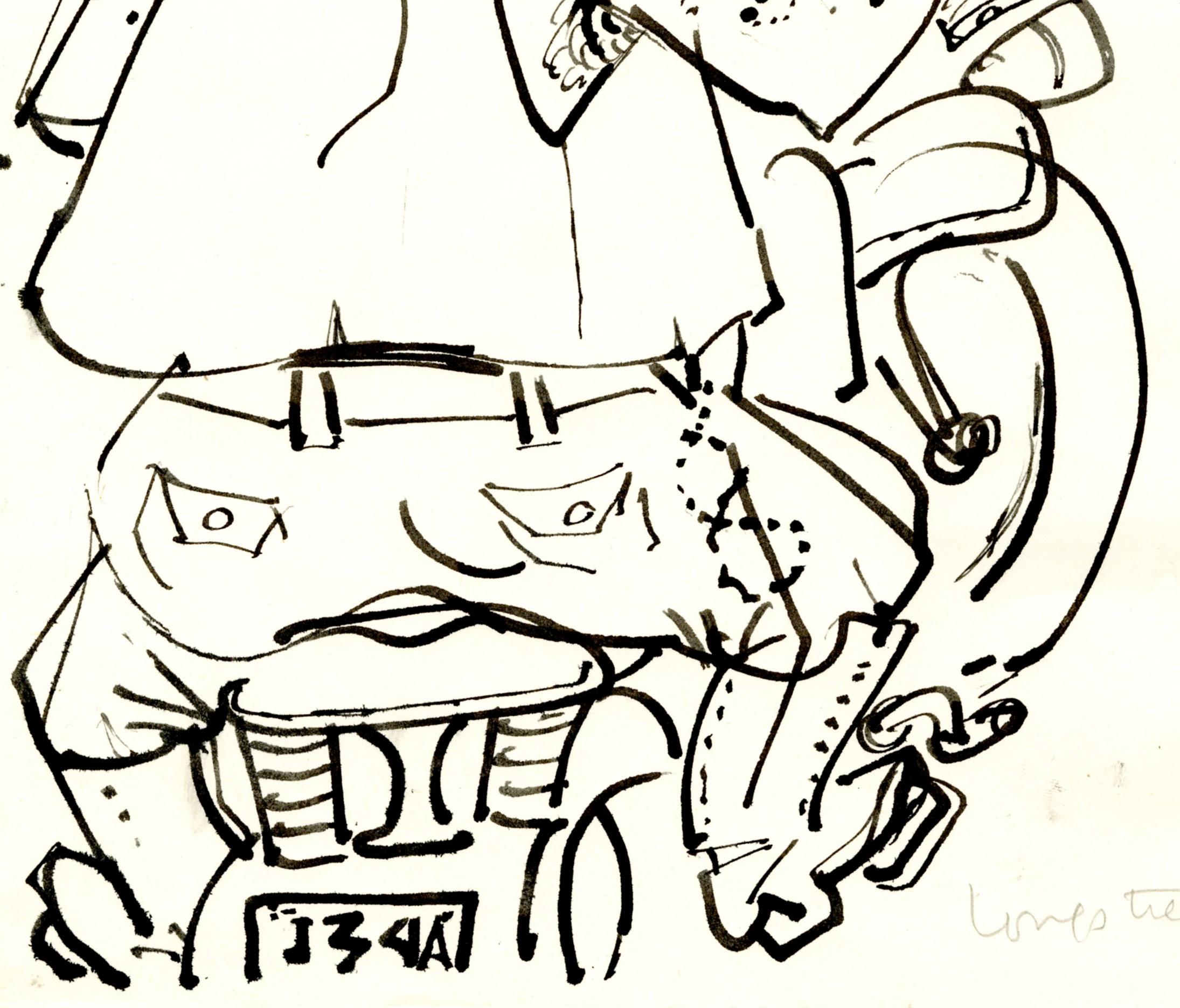 Hells Angel auf seinem Hog (Amerikanische Moderne), Art, von Stephen Longstreet