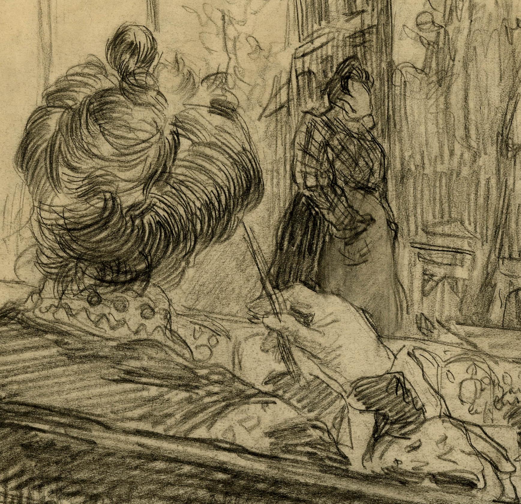 Loge de Theatre (Ein frühes Studium für ein Gemälde) – Art von Charles Dufresne