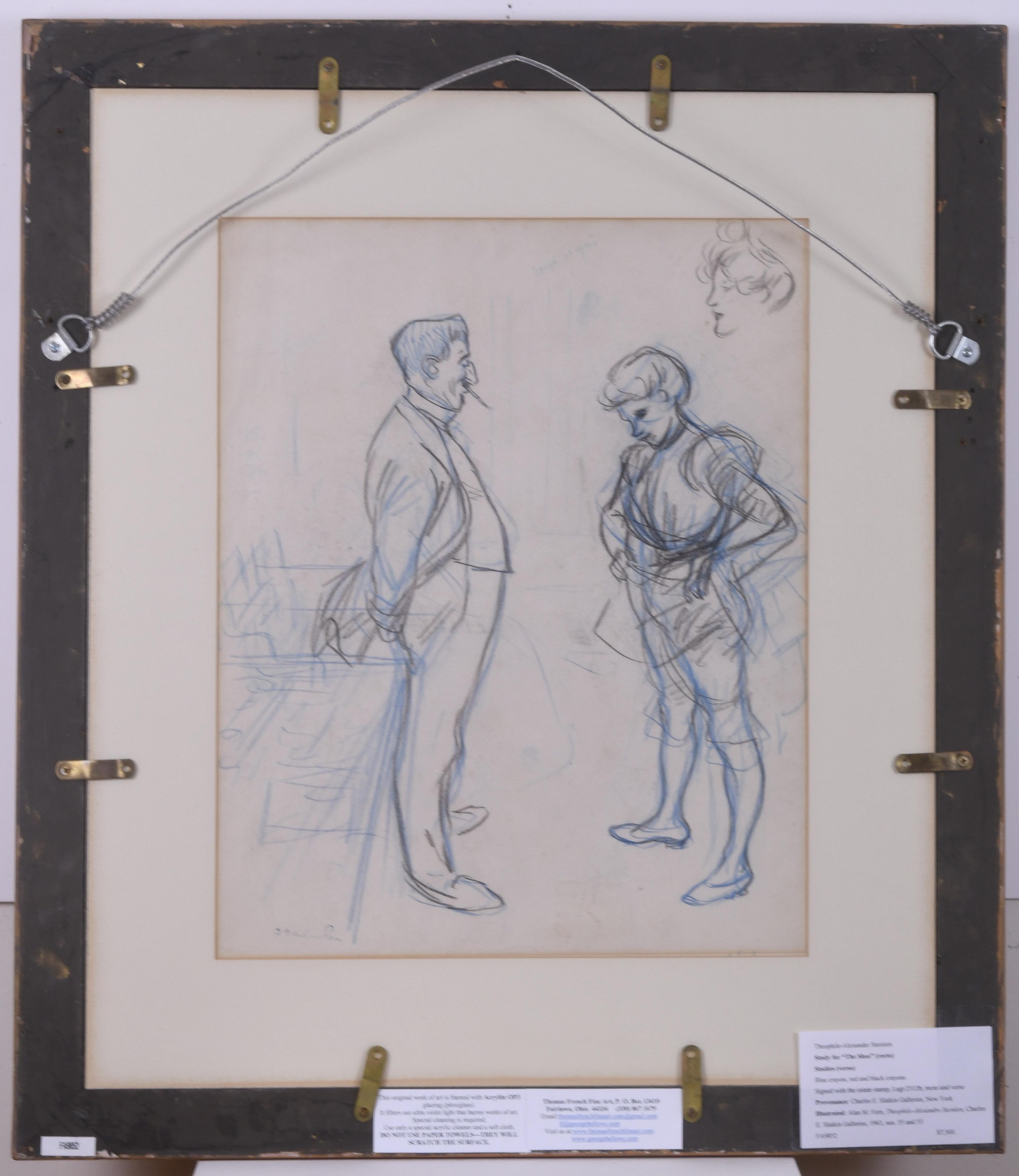 Double sided crayon drawing in colors: Study for 