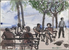 Ohne Titel (Figuren in einem Park)
