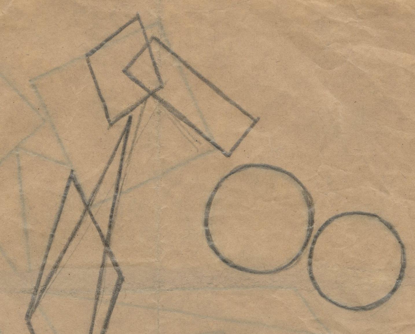 Non-Objective Drawing (Double sided composition) - Art by Rudolf Bauer