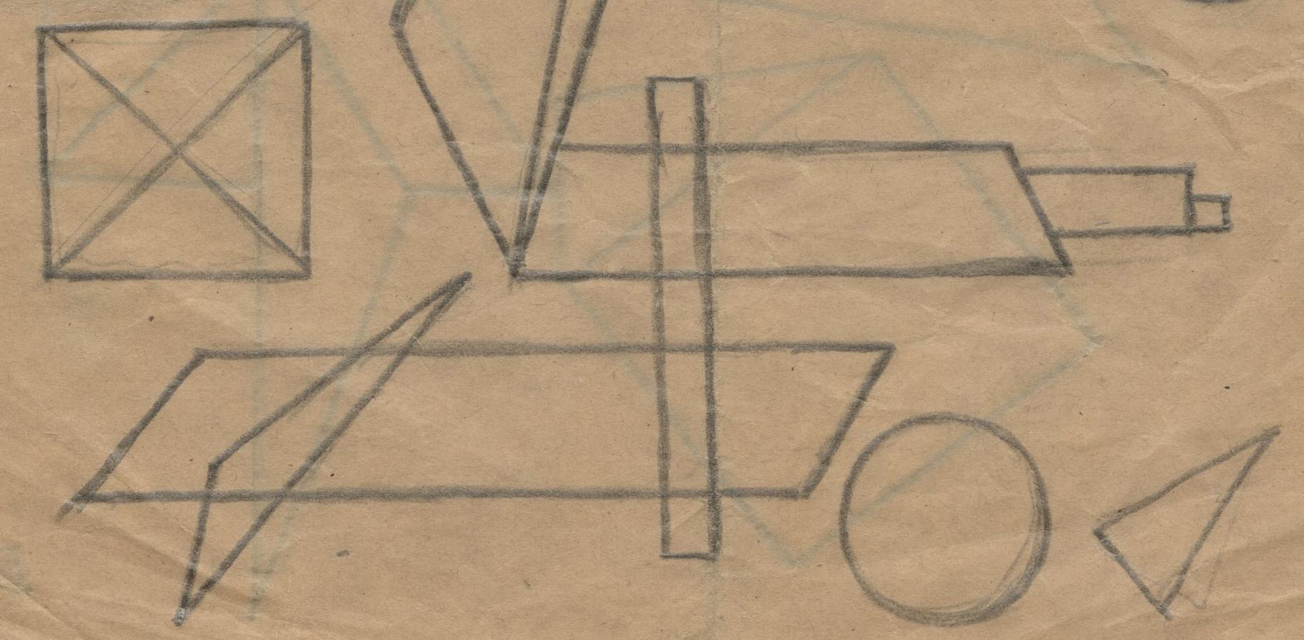 Non-Objective Drawing (Double sided composition) - Abstract Art by Rudolf Bauer