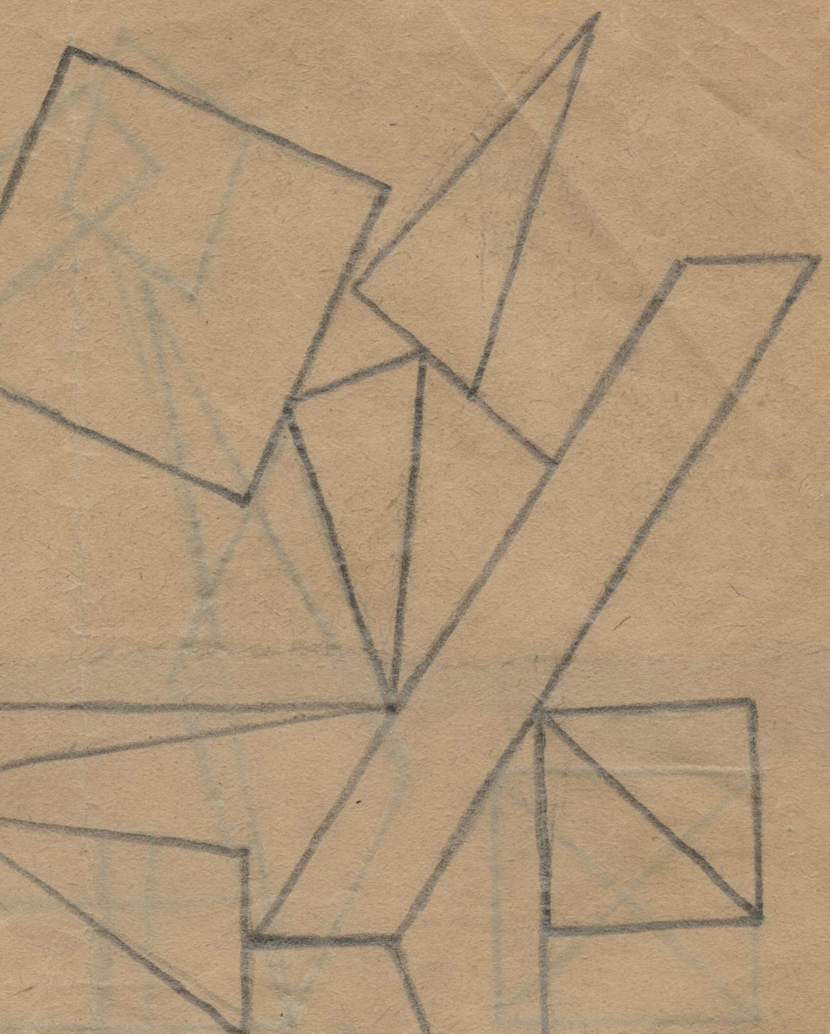 Non-Objective Drawing (Double sided composition) For Sale 1