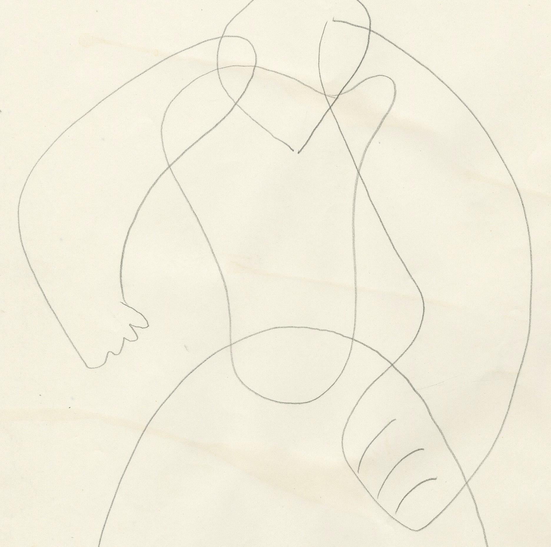 Ohne Titel (Stückende Frau) (Weiß), Nude, von Léopold Survage