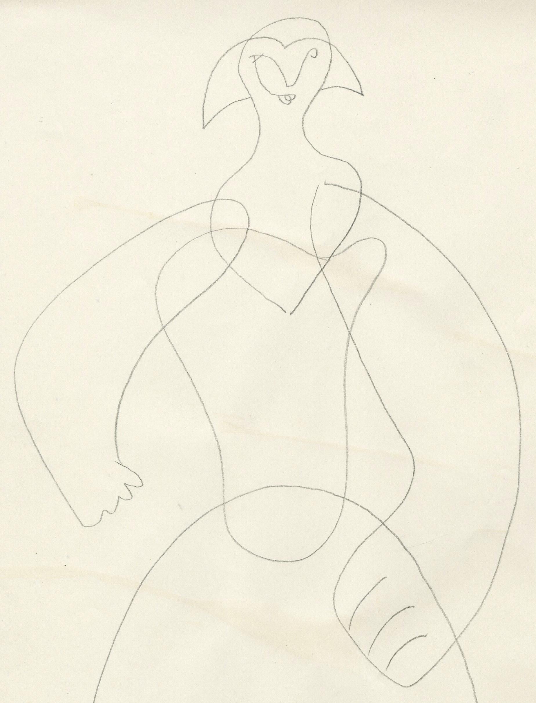 Leopold Survage (1879-1968)
Ohne Titel (Stehende Frau)
Graphit auf Papier, 1933
Vom Künstler mit Bleistift signiert: Survage
Signiert mit dem Nachlassstempel unten rechts
Signiert mit Bleistift 
